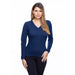 100% Cashmere Women's Fashion V Neck Rivera Blue - Heritage Of Scotland - RIVERA BLUE