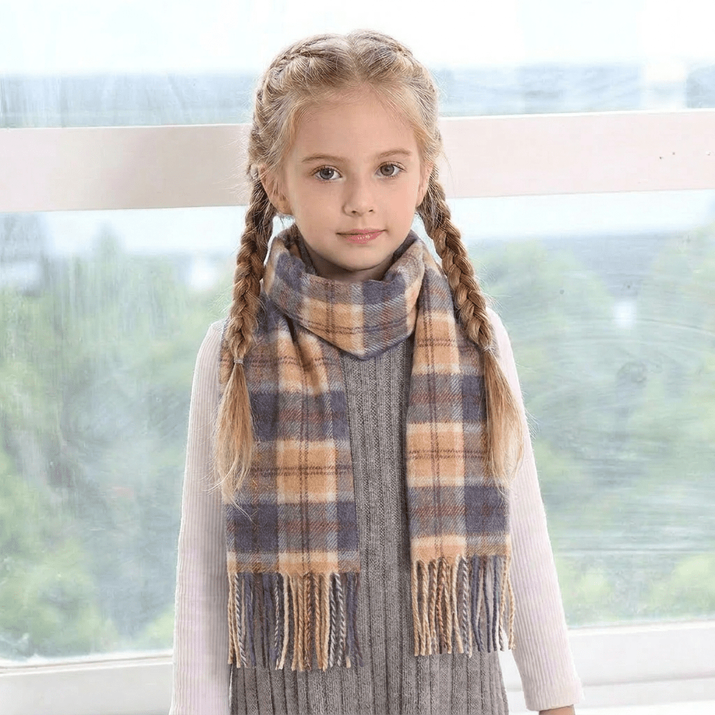 100% Lambswool Kids Mini Scarf Tartan – BANNOCKBANE NAVY - Heritage Of Scotland -