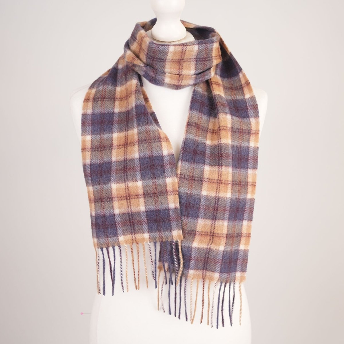 100% Lambswool Kids Mini Scarf Tartan – BANNOCKBANE NAVY - Heritage Of Scotland -
