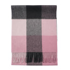100% Lambswool Wide Scarf Soft Unisex Winter Wrap Heritage of Scotland - 3 SQUARE PINK - Heritage Of Scotland -