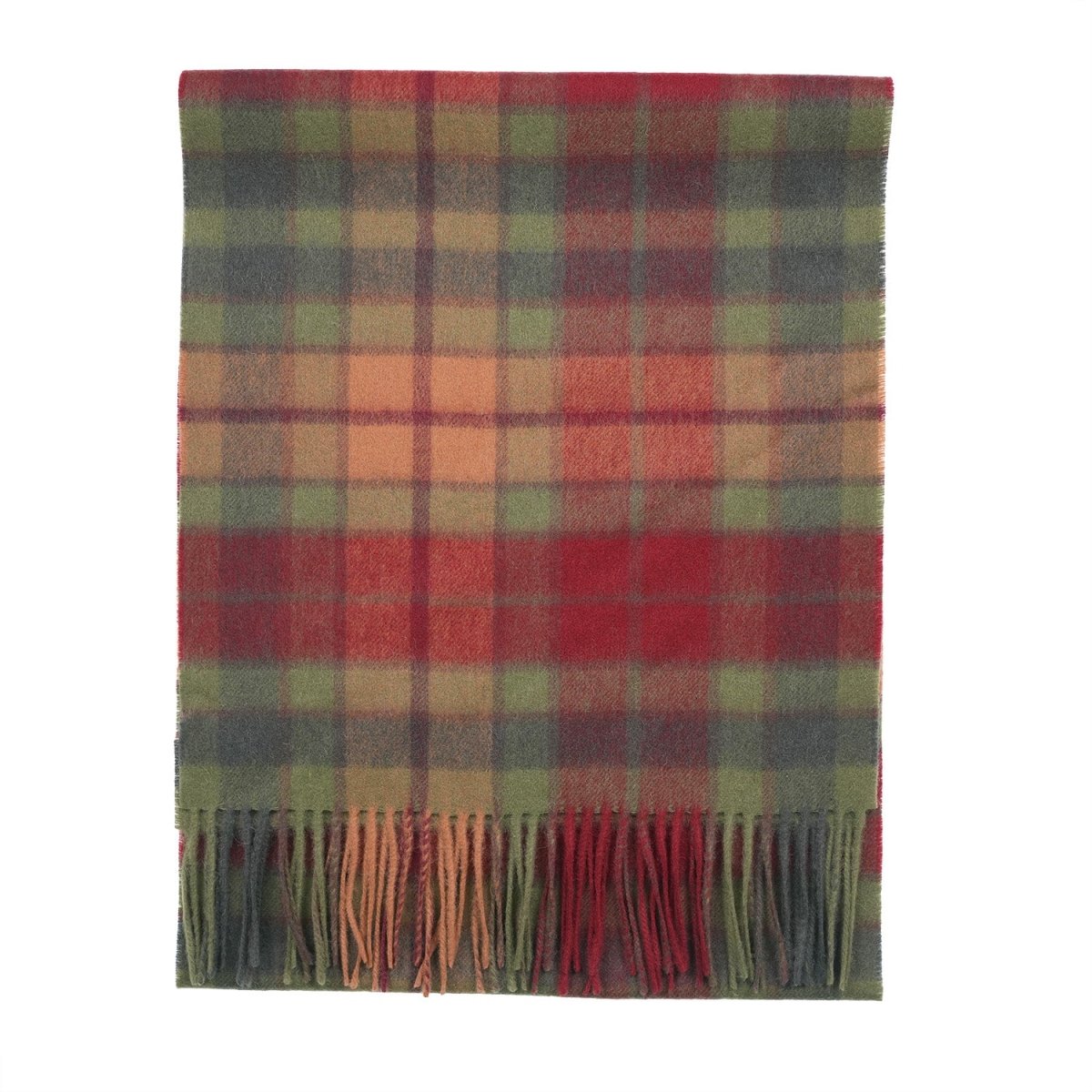 100% Lambswool Wide Scarf Soft Unisex Winter Wrap Heritage of Scotland - Buchanan Autumn - Heritage Of Scotland -