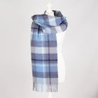 100% Lambswool Wide Scarf Soft Unisex Winter Wrap Heritage of Scotland - Coniston - Wedgewood Blue - Heritage Of Scotland -
