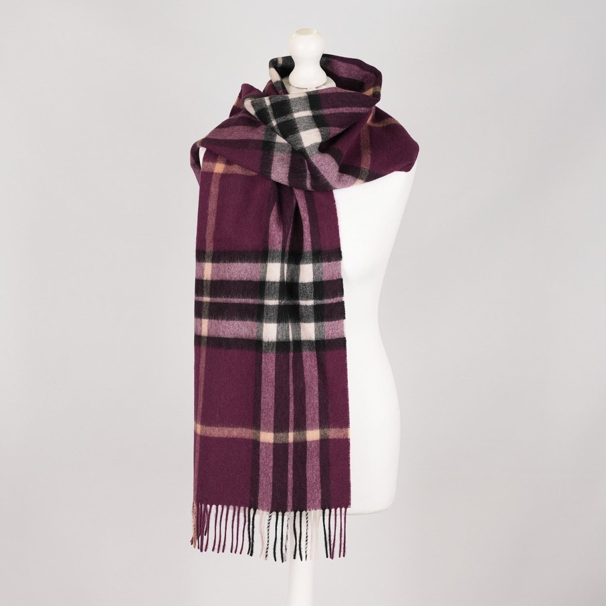 100% Lambswool Wide Scarf Soft Unisex Winter Wrap Heritage of Scotland - Enlarged Off Scotty Thomson Cabernet - Heritage Of Scotland -
