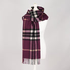 100% Lambswool Wide Scarf Soft Unisex Winter Wrap Heritage of Scotland - Enlarged Off Scotty Thomson Cabernet - Heritage Of Scotland -