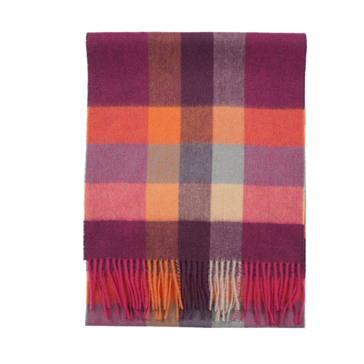 100% Lambswool Wide Scarf Soft Unisex Winter Wrap Heritage of Scotland - Galaxy Check - Heritage Of Scotland -