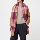 100% Lambswool Wide Scarf Soft Unisex Winter Wrap Heritage of Scotland - Galaxy Check - Heritage Of Scotland -
