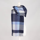 100% Lambswool Wide Scarf Soft Unisex Winter Wrap Heritage of Scotland - Galaxy Check Eclipse - Heritage Of Scotland -