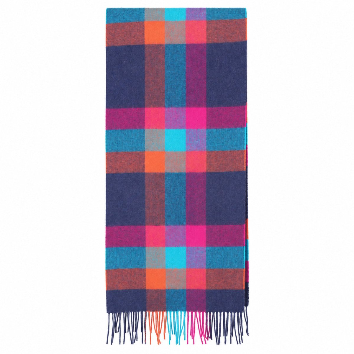 100% Lambswool Wide Scarf Soft Unisex Winter Wrap Heritage of Scotland - Galaxy Check Jazz - Heritage Of Scotland -