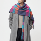 100% Lambswool Wide Scarf Soft Unisex Winter Wrap Heritage of Scotland - Galaxy Check Jazz - Heritage Of Scotland -