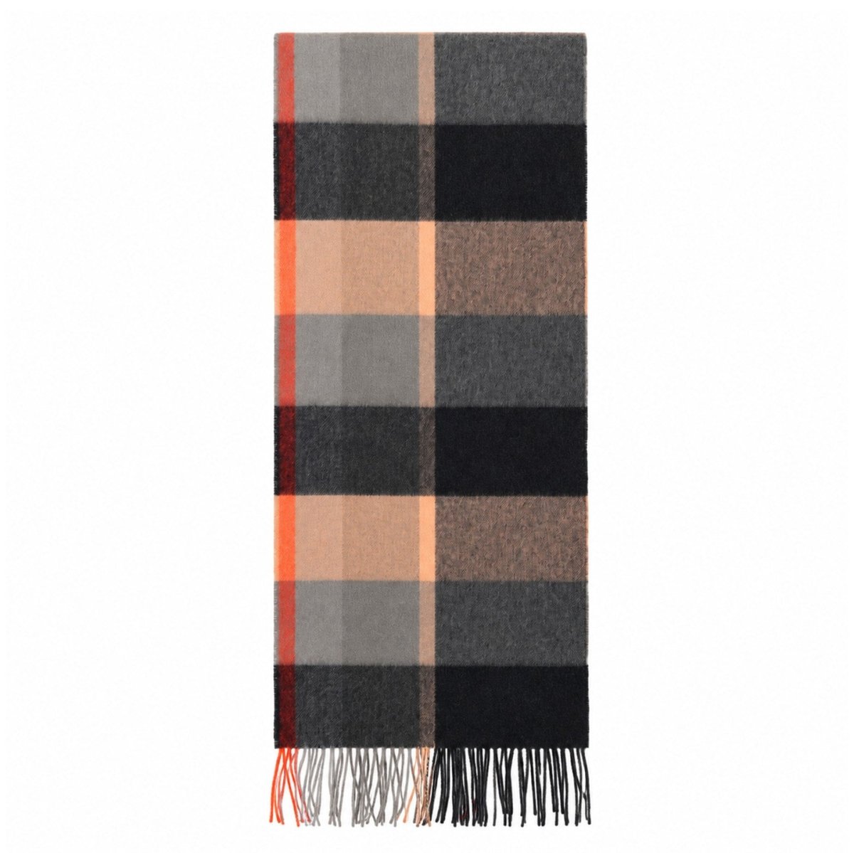 100% Lambswool Wide Scarf Soft Unisex Winter Wrap Heritage of Scotland - KIRKSTALL CHECK CAMEL - Heritage Of Scotland -