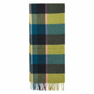 100% Lambswool Wide Scarf Soft Unisex Winter Wrap Heritage of Scotland - KIRKSTALL CHECK GREEN - Heritage Of Scotland -