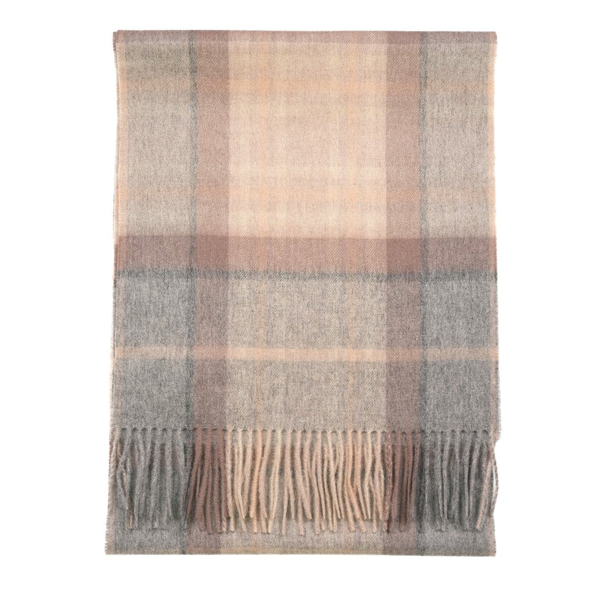 100% Lambswool Wide Scarf Soft Unisex Winter Wrap Heritage of Scotland - Mackellar Natural - Heritage Of Scotland -