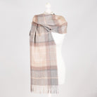100% Lambswool Wide Scarf Soft Unisex Winter Wrap Heritage of Scotland - Mackellar Natural - Heritage Of Scotland -