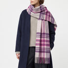 100% Lambswool Wide Scarf Soft Unisex Winter Wrap Heritage of Scotland - Stewart Purple - Heritage Of Scotland -