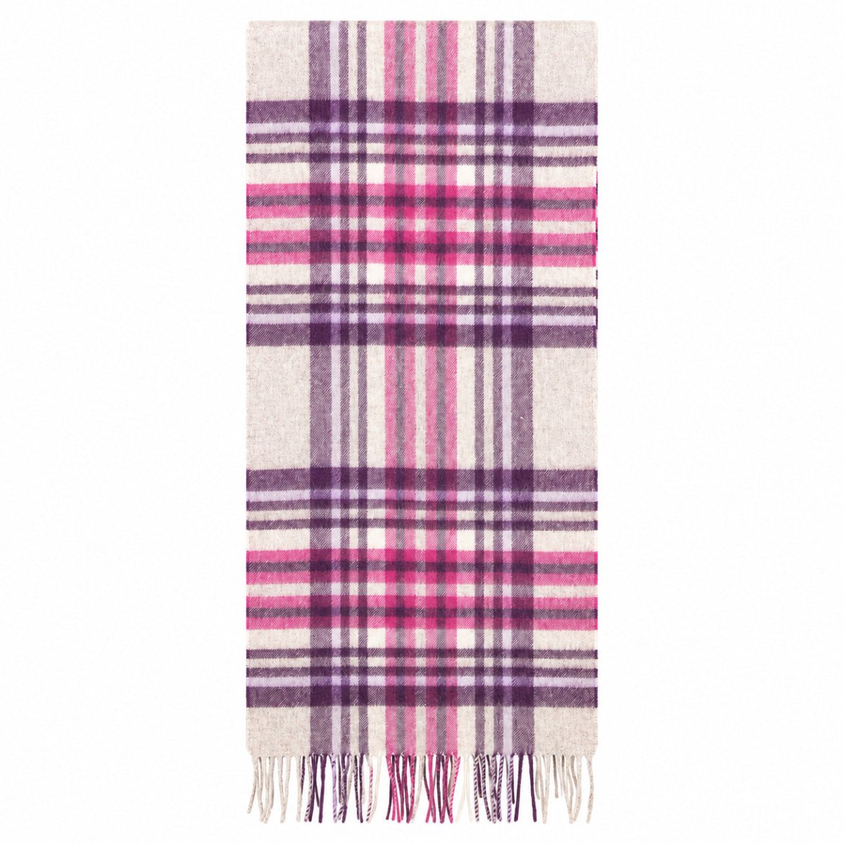100% Lambswool Wide Scarf Soft Unisex Winter Wrap Heritage of Scotland - Stewart Purple - Heritage Of Scotland -