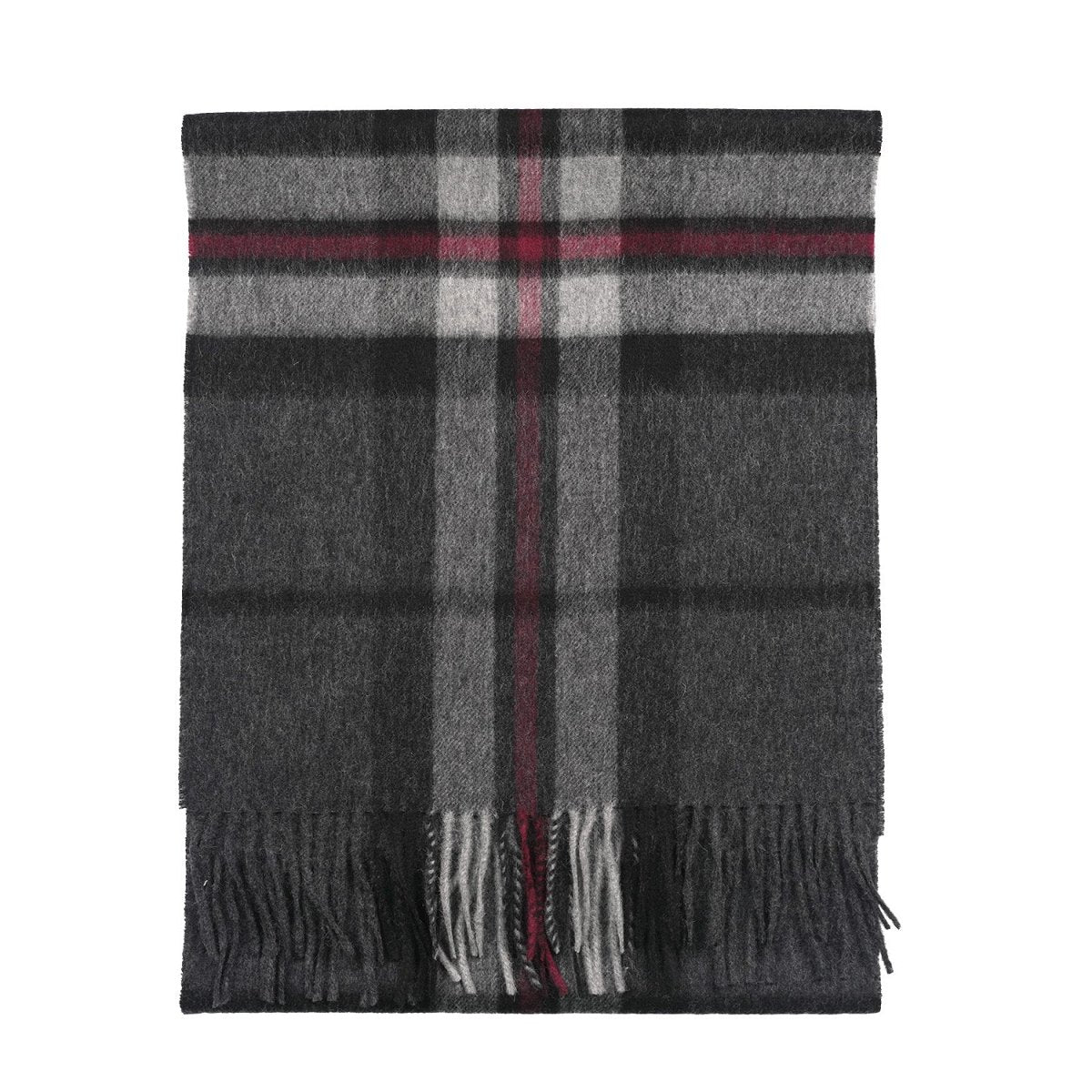 100% Lambswool Wide Scarf Soft Unisex Winter Wrap Heritage of Scotland - Thomson Charcoal - Heritage Of Scotland -