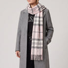 100% Lambswool Wide Scarf Soft Unisex Winter Wrap Heritage of Scotland - Thomson Pale Pink - Heritage Of Scotland -