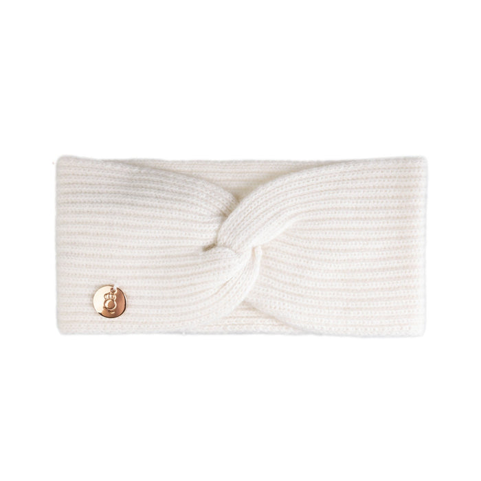 100% Luxury Cashmere Ladies Rib Headband Cloud Dancer - Heritage Of Scotland - CLOUD DANCER