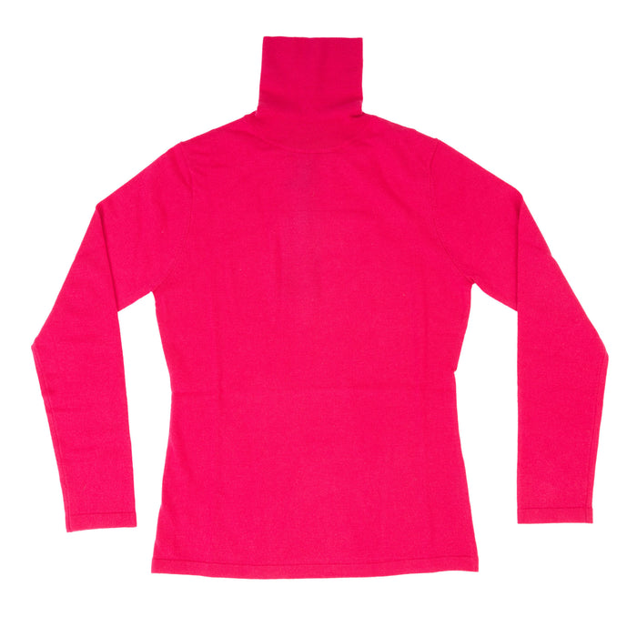 100% Merino Ladies Polo Neck Sweater Lipstick - Heritage Of Scotland - LIPSTICK