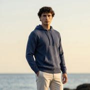 100% Merino Wool Hoodie with Pouch Pocket – DENIM - Heritage Of Scotland - S