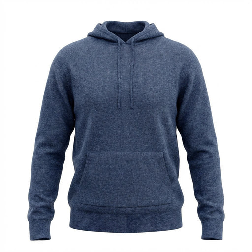 100% Merino Wool Hoodie with Pouch Pocket – DENIM - Heritage Of Scotland - S