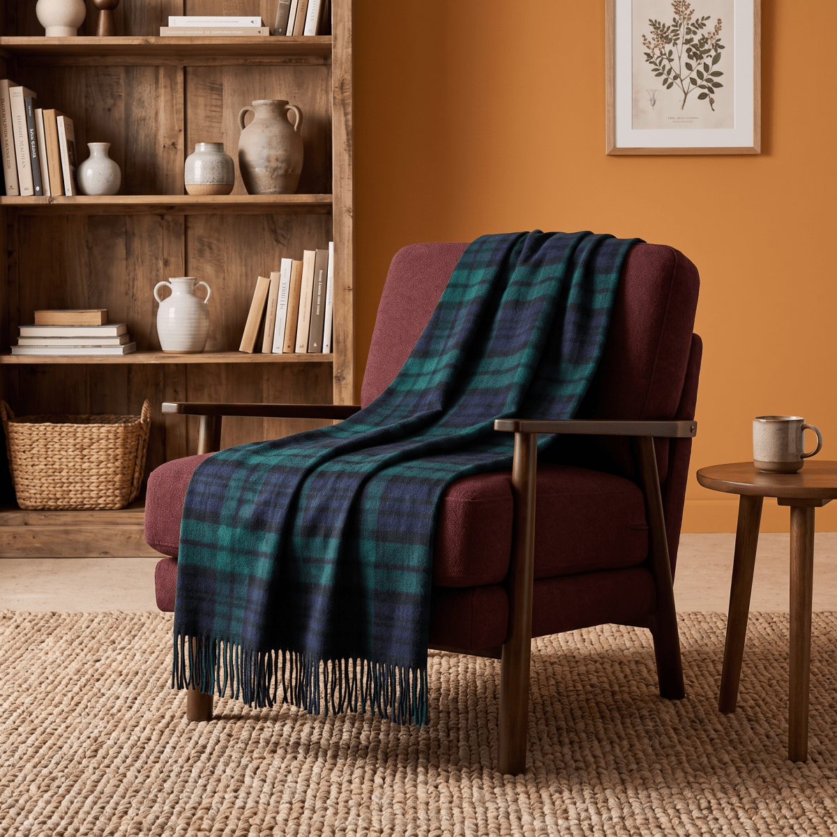 100% Pure Lambswool Blanket Throw – Luxury Soft Warm Wool Blanket - Home Décor - BLACK WATCH - Heritage Of Scotland -