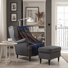 100% Pure Lambswool Blanket Throw – Luxury Soft Warm Wool Blanket - Home Décor - Block Check Indigo Blue - Heritage Of Scotland -