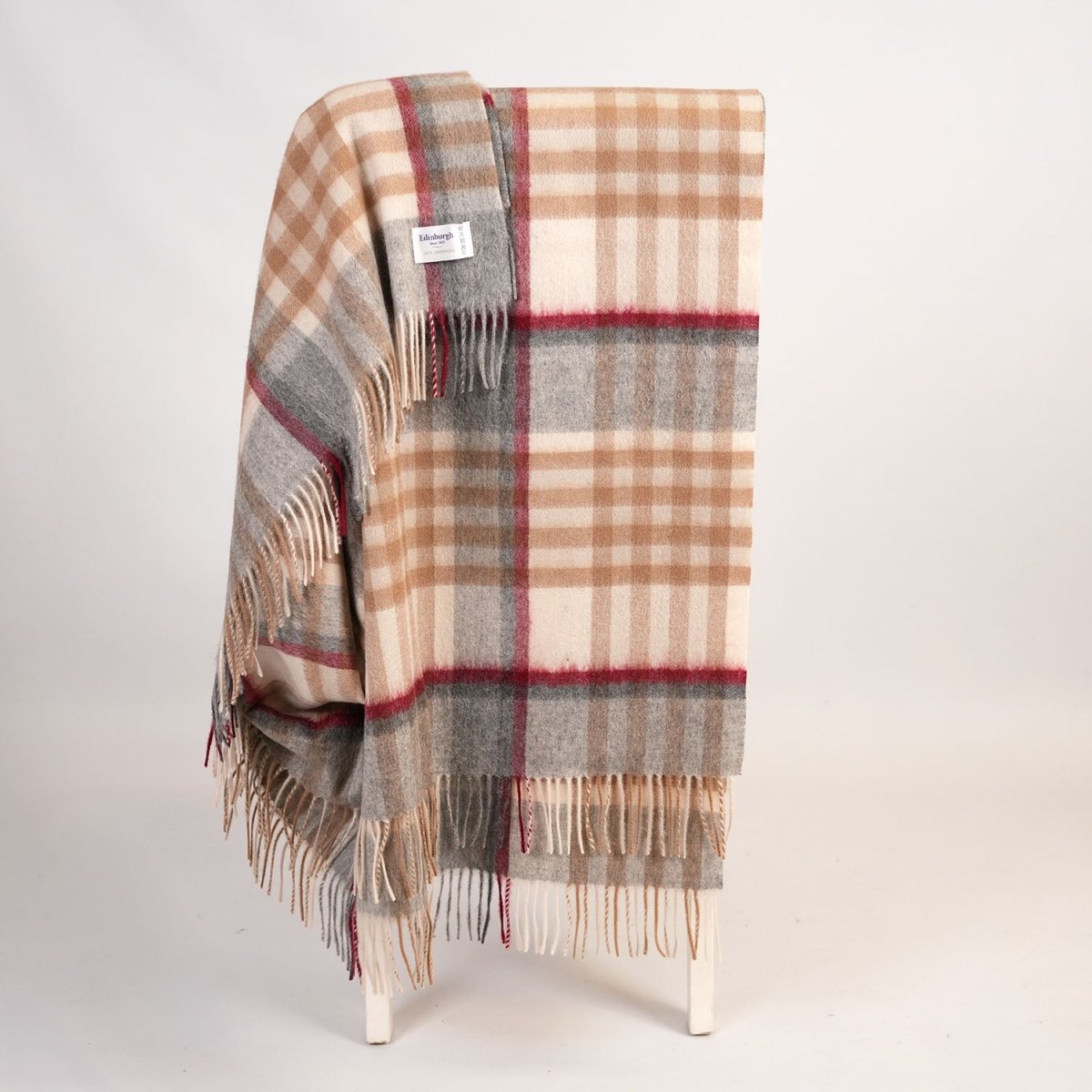 100% Pure Lambswool Blanket Throw – Luxury Soft Warm Wool Blanket - Home Décor - CHEQUER TART - Heritage Of Scotland -