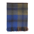 100% Pure Lambswool Blanket Throw – Luxury Soft Warm Wool Blanket - Home Décor - GRADED BLOCK CHECK INDIGO BLUE - Heritage Of Scotland -