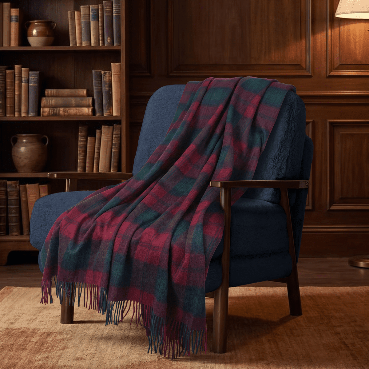 100% Pure Lambswool Blanket Throw – Luxury Soft Warm Wool Blanket - Home Décor - LINDSAY - Heritage Of Scotland -