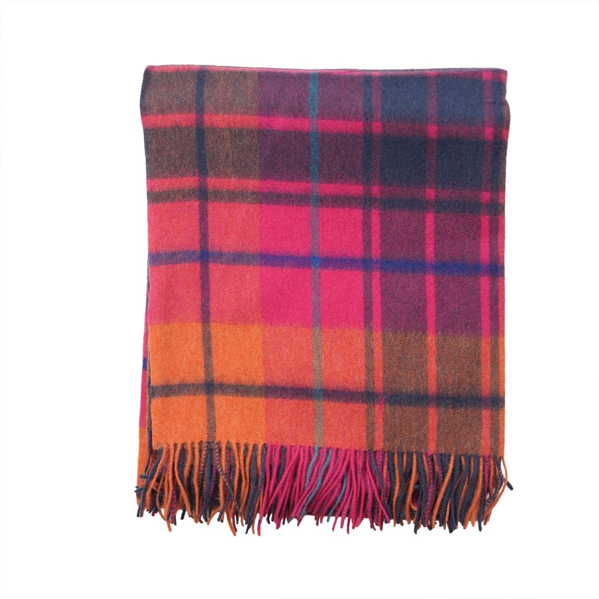 100% Pure Lambswool Blanket Throw – Luxury Soft Warm Wool Blanket - Home Décor - Mill Check Jazz - Heritage Of Scotland -