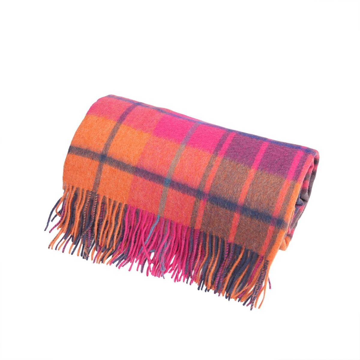 100% Pure Lambswool Blanket Throw – Luxury Soft Warm Wool Blanket - Home Décor - Mill Check Jazz - Heritage Of Scotland -