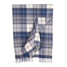 100% Pure Lambswool Blanket Throw – Luxury Soft Warm Wool Blanket - Home Décor - MILL CHECK NAVY - Heritage Of Scotland -