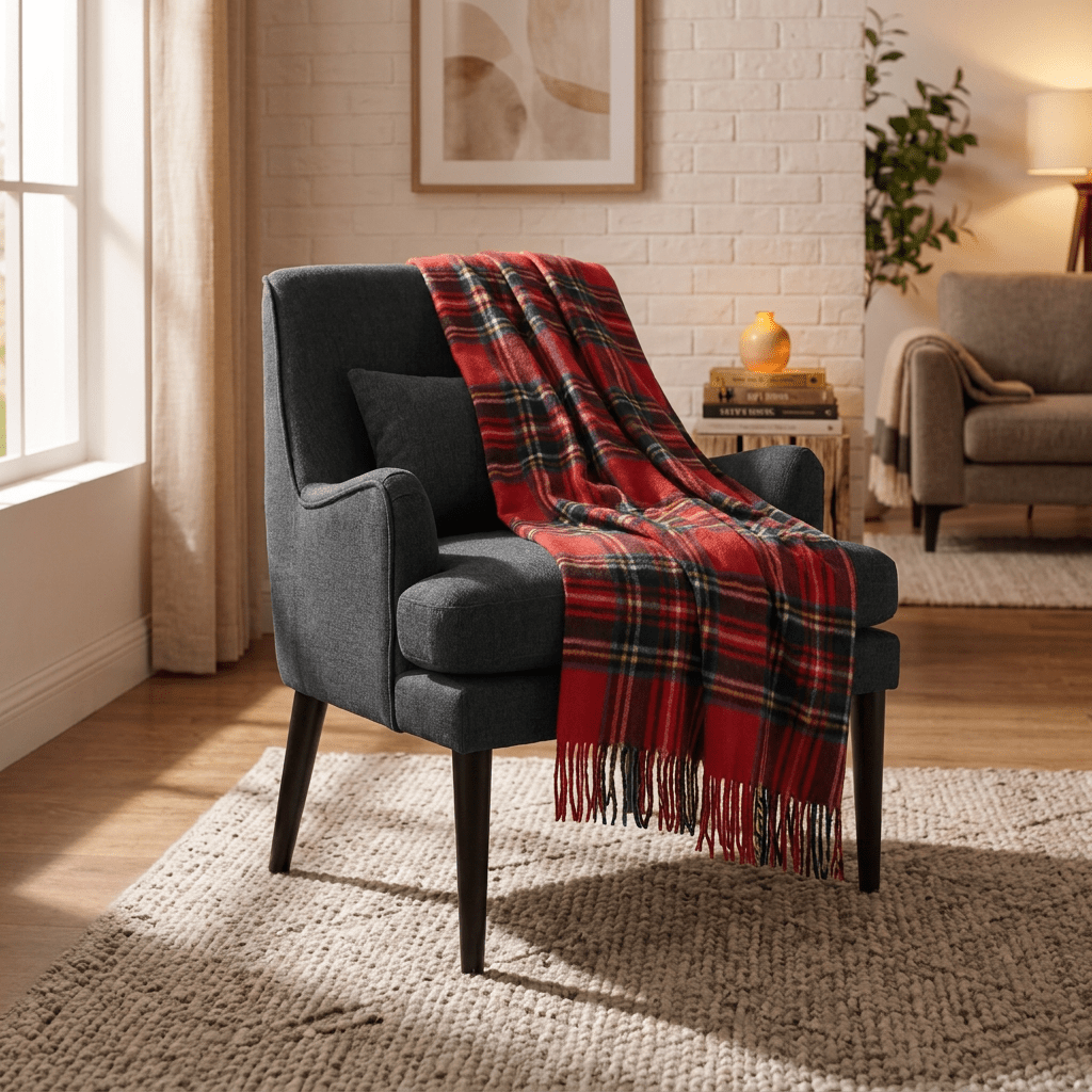 100% Pure Lambswool Blanket Throw – Luxury Soft Warm Wool Blanket - Home Décor - STEWART ROYAL - Heritage Of Scotland -