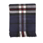 100% Pure Lambswool Blanket Throw – Luxury Soft Warm Wool Blanket - Home Décor - THOMSON NAVY - Heritage Of Scotland -