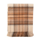 100% Pure Lambswool Tartan Blanket – Luxury Soft Warm Plaid Wool Throw - Home Décor - Stewart Natural Dress - Heritage Of Scotland -