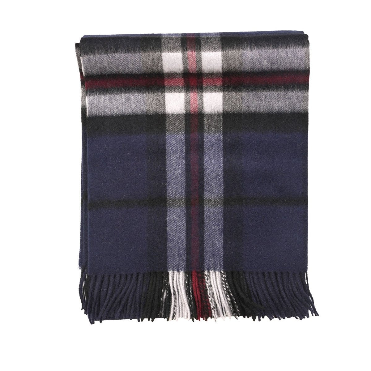 100% Pure Lambswool Tartan Blanket – Luxury Soft Warm Plaid Wool Throw - Home Décor - Thomson Navy - Heritage Of Scotland -