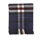 100% Pure Lambswool Tartan Blanket – Luxury Soft Warm Plaid Wool Throw - Home Décor - Thomson Navy - Heritage Of Scotland -