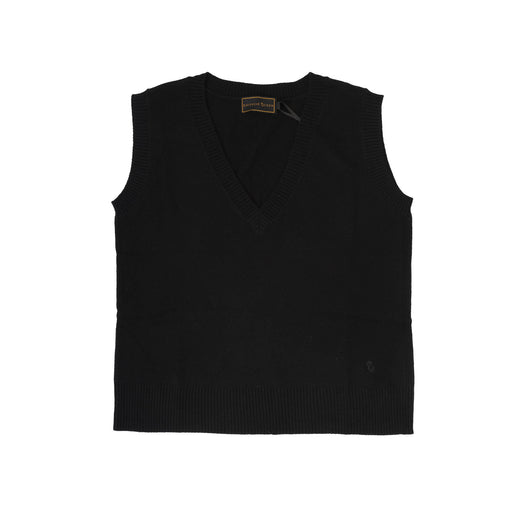 30% Cashmere V Tank Black - Heritage Of Scotland - BLACK