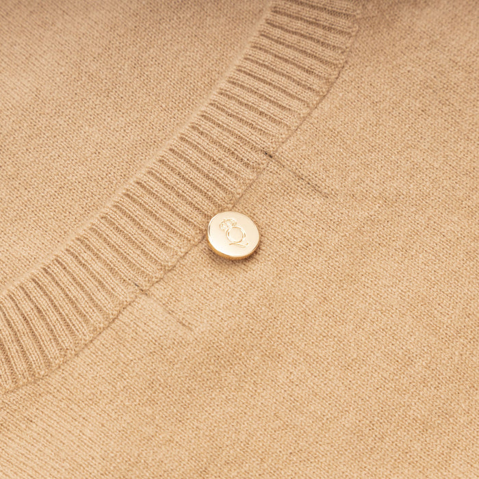 30% Cashmere V Tank Hazelnut - Heritage Of Scotland - HAZELNUT