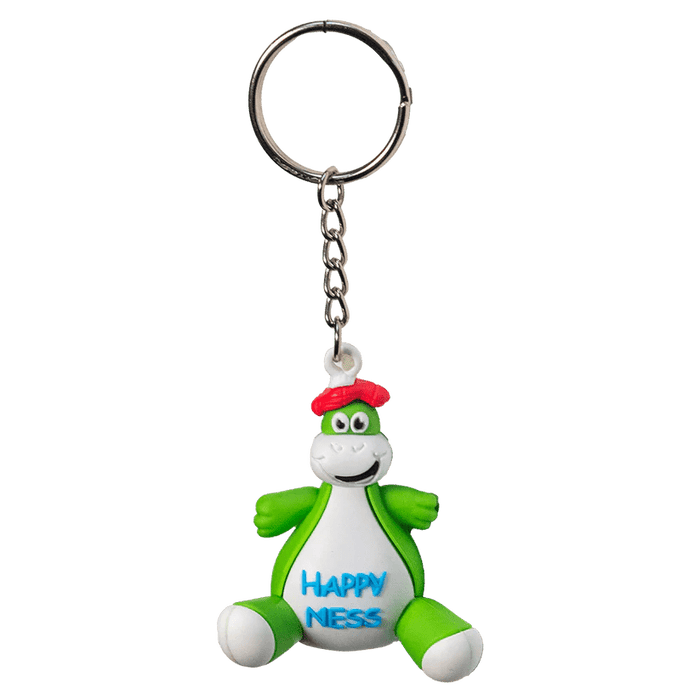 3D Rubber Keyring – Happy - ness or Highland Coo in Vibrant Colours - Heritage Of Scotland - Happy - ness