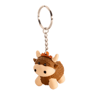 3D Rubber Keyring – Happy - ness or Highland Coo in Vibrant Colours - Heritage Of Scotland - Highland Coo