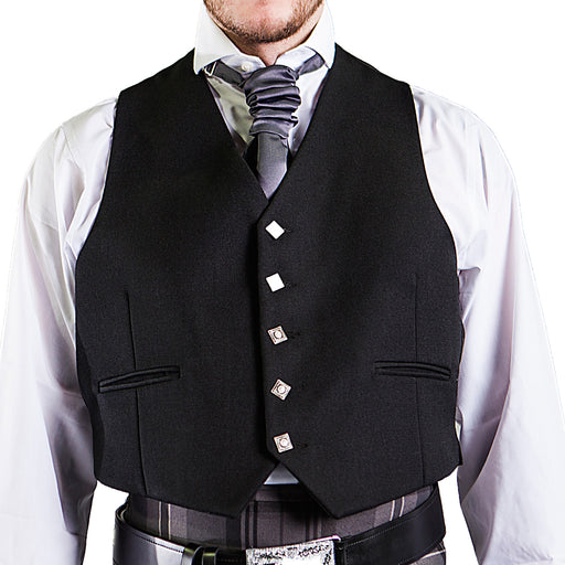 5 Button Prince Charlie / Argyle Waistcoat - Heritage Of Scotland - BLACK