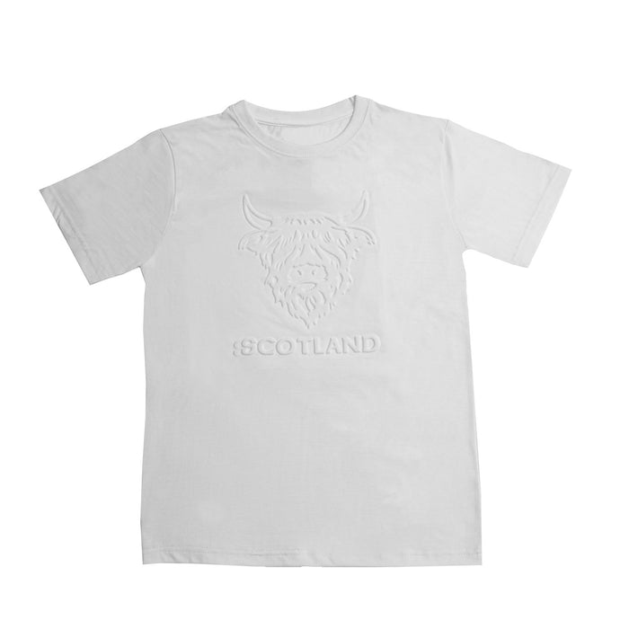 Adults T-Shirt Embossed Cow/ Scotland