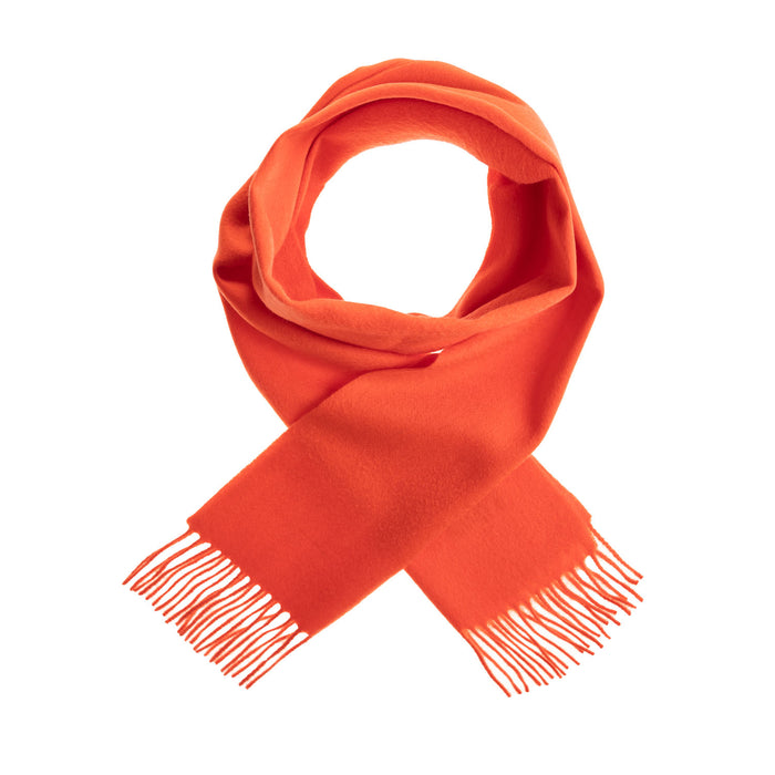 Edinburgh 100% Lambswool Scarf  Lamp Orange