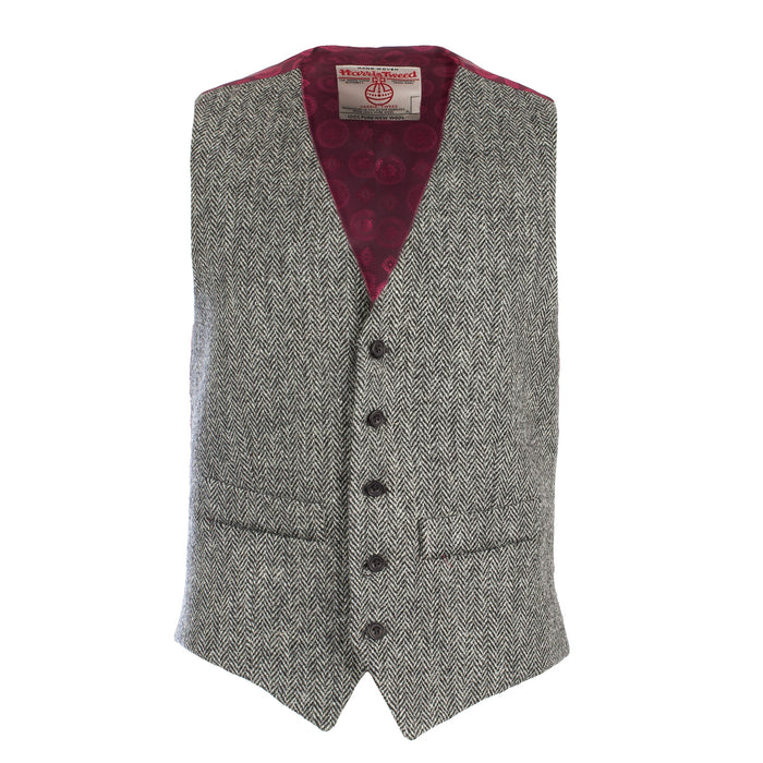 Men's Harris Tweed Lewis Waistcoat  Grey Herringbone