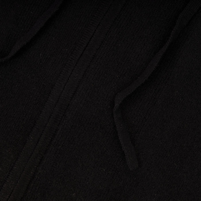 100% Cashmere Ladies Hoodie Black