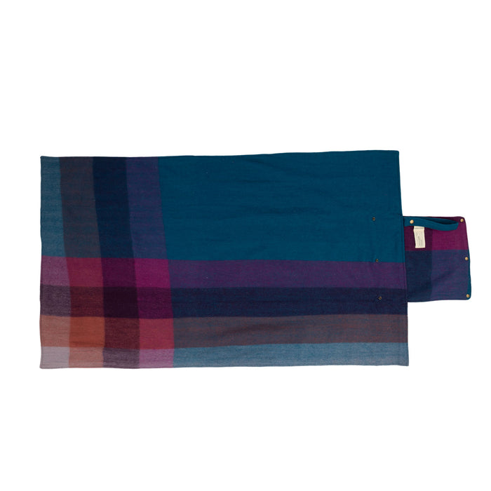 Woodside Check Foldaway Blanket Turquoise