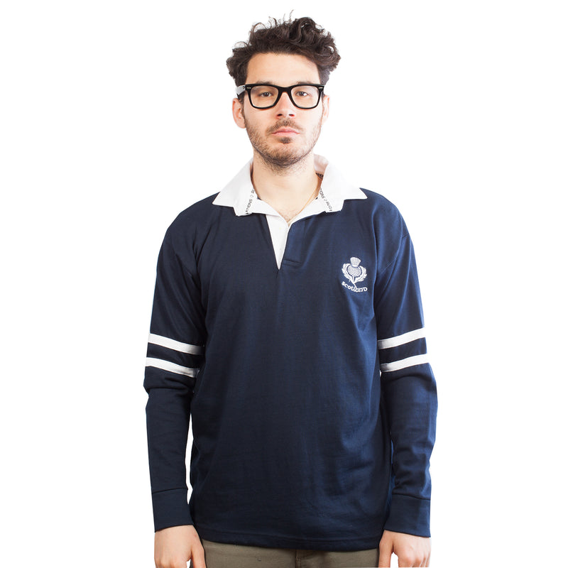 Herren L / S 2 Streifen Rugby Shirt