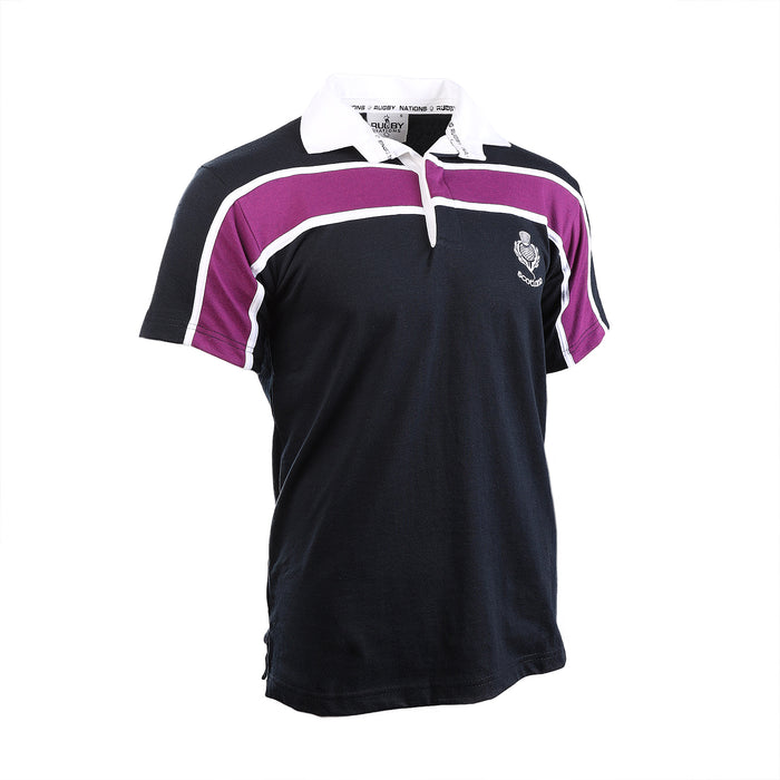 Herren S / S Purple Stripe Rugby Shirt